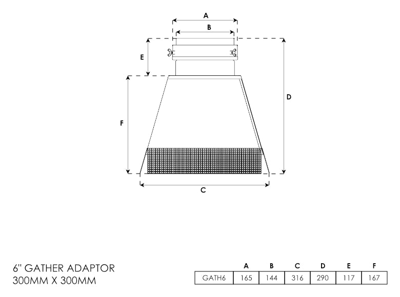 Gather Adapter 300mm x 300mm 6 Inch - 0