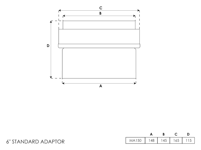 Budget Stove Flue Pipe Adapter 6 Inch - 0