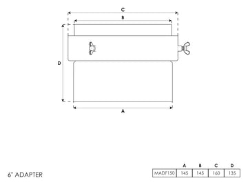 Dura Flue Premium Adapter 6 Inch - 0