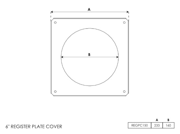 Register Plate Cover 6 Inch
