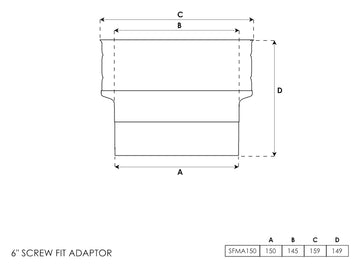 Screw Fit Stove Flue Pipe Adapter 6 Inch - 0