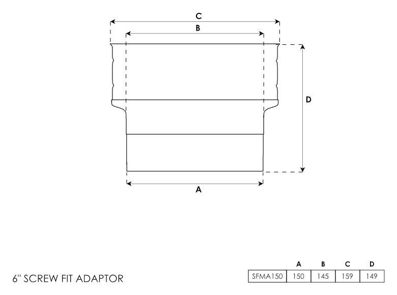 Screw Fit Stove Flue Pipe Adapter 6 Inch - 0