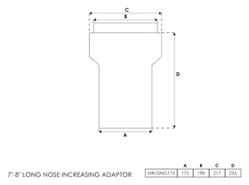 Long Nose Increasing Adapter 7-8 Inch - 0