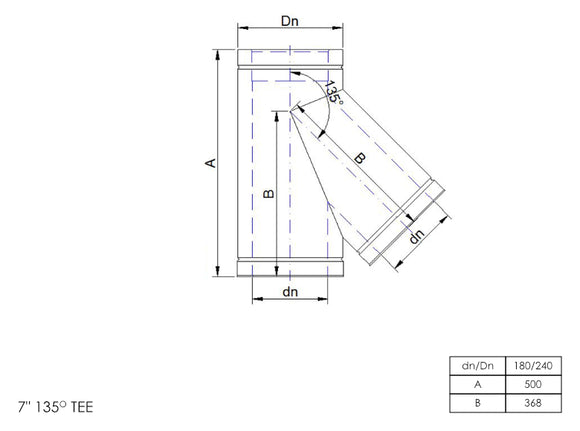 DTW 135 Degree Tee 7 Inch MB