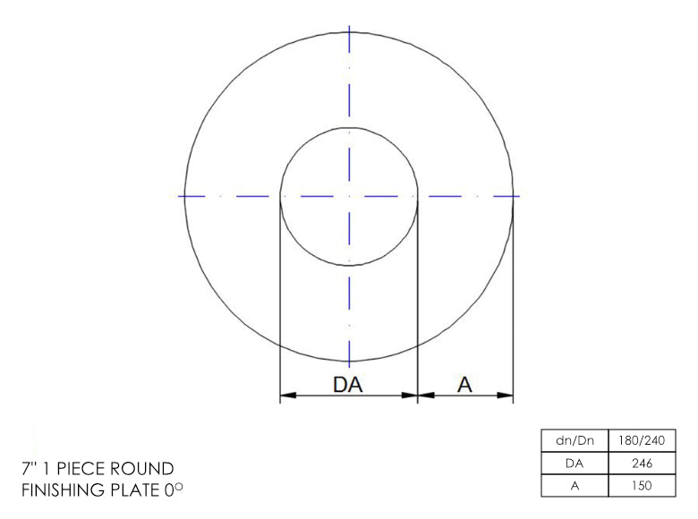 DTW 1 Part 0 Degree Oval Finishing Plate 7 Inch MB - 0