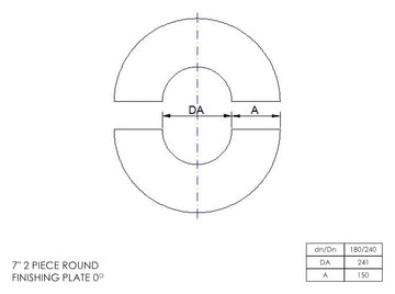 DTW 2 Part 0 Degree Oval Finishing Plate 7 Inch SS - 0