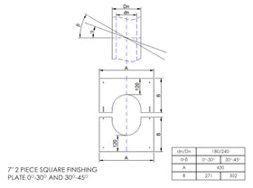 DTW 2 Part 30-45 Degree Square Finishing Plate 7 Inch SS - 0