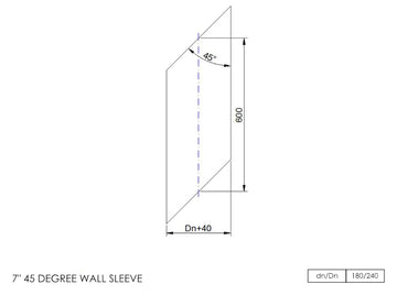 DTW 600mm 45 Degree Wall Sleeve 7 Inch SS - 0