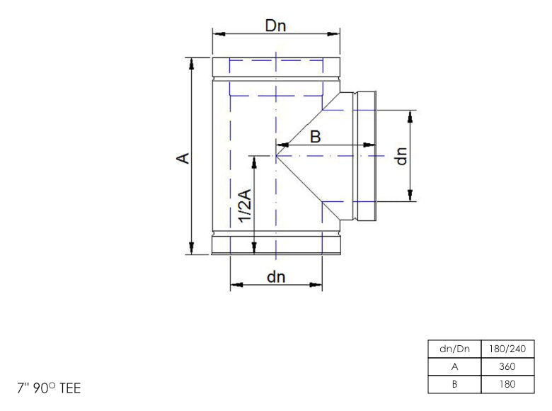 DTW 90 Degree Tee 7 Inch MB - 0