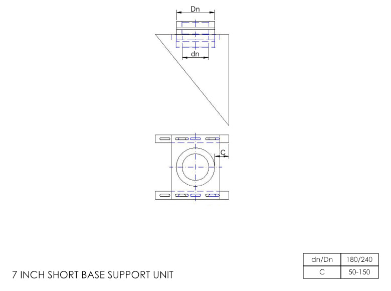 DTW Short Base Support Unit 7 Inch SS - 0