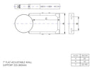 DTW 225 - 385mm Adjustable Wall Support 7 Inch SS-2