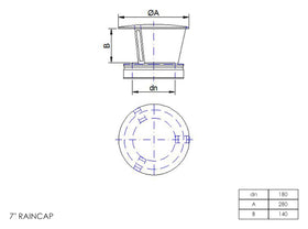 DTW Rain Cap 7 Inch SS - 0