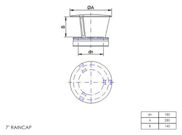DTW Rain Cap 7 Inch SS - 0