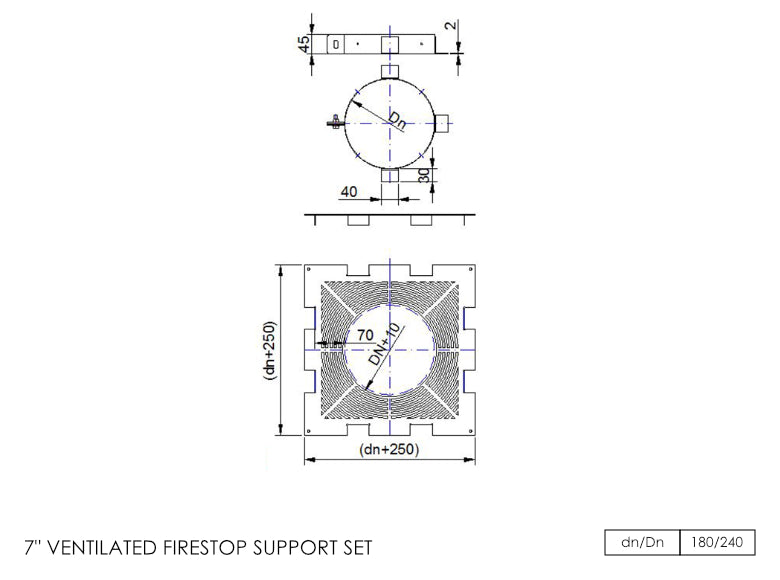 DTW Ventilated Firestop Support Set 7 Inch MB - 0
