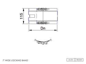 DTW Wide Locking Band 7 Inch SS - 0