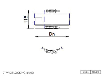 DTW Wide Locking Band 7 Inch SS - 0