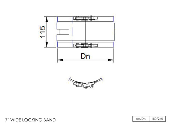 DTW Wide Locking Band 7 Inch SS