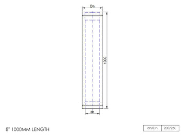 DTW 1000mm Straight Length 8 Inch MB - 0