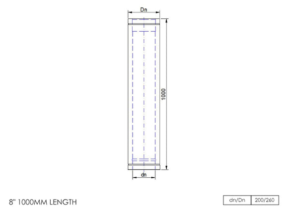 DTW 1000mm Straight Length 8 Inch MB