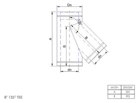 DTW 135 Degree Tee 8 Inch MB - 0