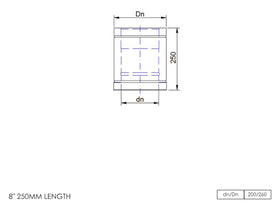 DTW 250mm Straight Length 8 Inch MB - 0