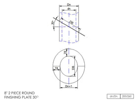 DTW 2 Part 30 Degree Oval Finishing Plate 8 Inch MB - 0