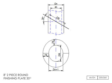 DTW 2 Part 30 Degree Oval Finishing Plate 8 Inch MB - 0