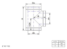 DTW 90 Degree Tee 8 Inch MB - 0