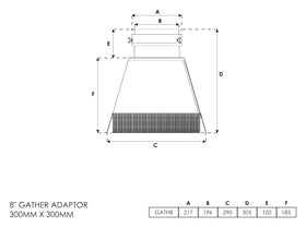 Gather Adapter 300mm x 300mm 8 Inch - 0
