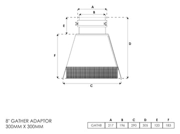 Gather Adapter 300mm x 300mm 8 Inch - 0