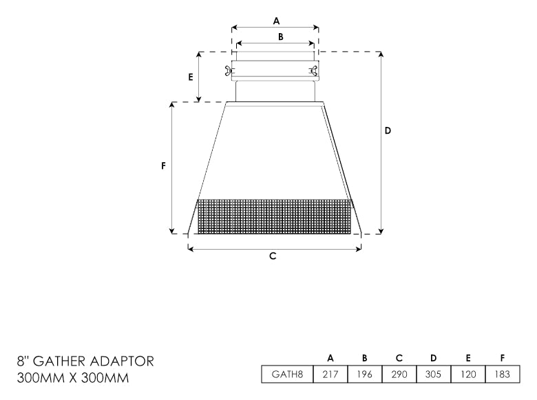 Gather Adapter 300mm x 300mm 8 Inch - 0
