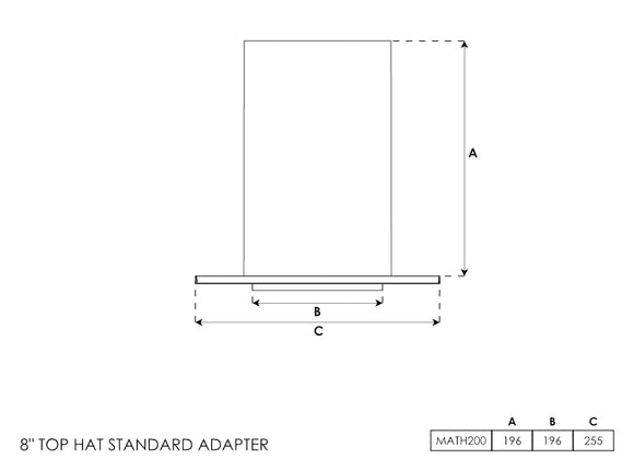 Top Hat Adapter 8 Inch