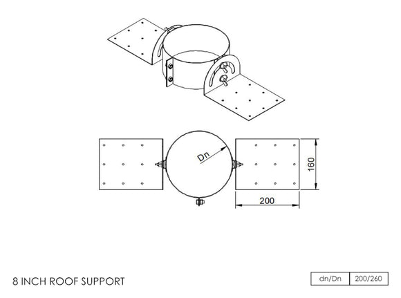 DTW Roof Support 8 Inch SS