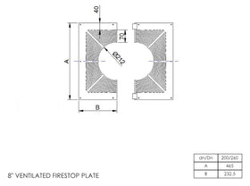 DTW Ventilated Firestop Plate 8 Inch MB - 0