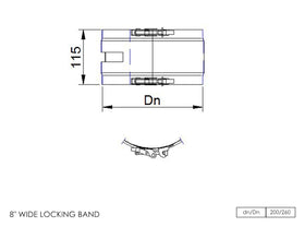DTW Wide Locking Band 8 Inch MB - 0