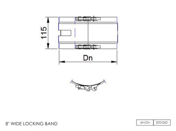 DTW Wide Locking Band 8 Inch MB - 0