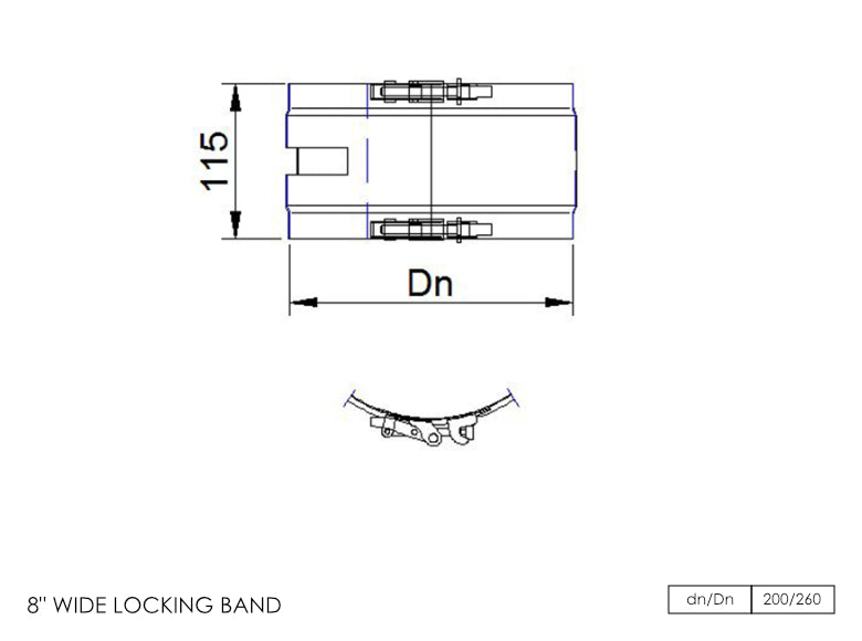DTW Wide Locking Band 8 Inch MB - 0