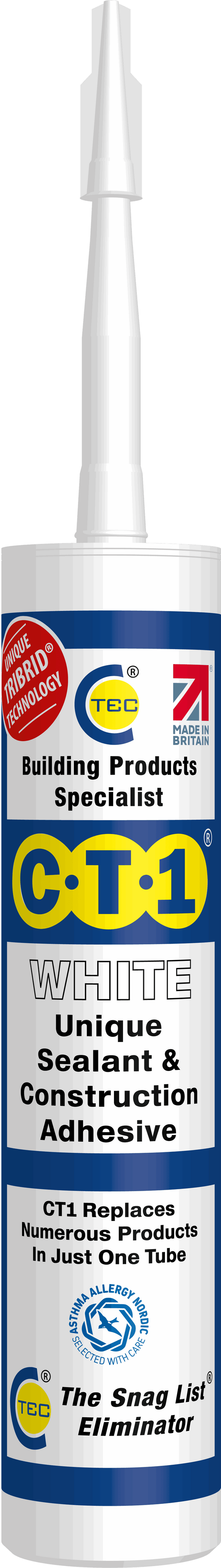 C-TEC CT1 Constuction Sealant Adhesive 290ml - White Henshaws Roofing & Building
