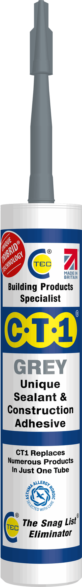 C-TEC CT1 Constuction Sealant Adhesive 290ml - Grey Henshaws Roofing & Building