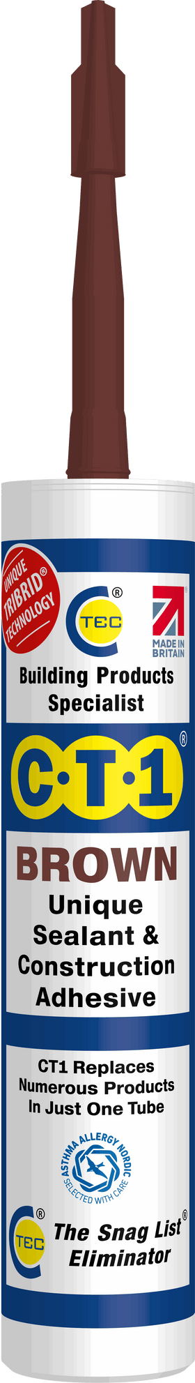 C-TEC CT1 Constuction Sealant Adhesive 290ml - Brown Henshaws Roofing & Building