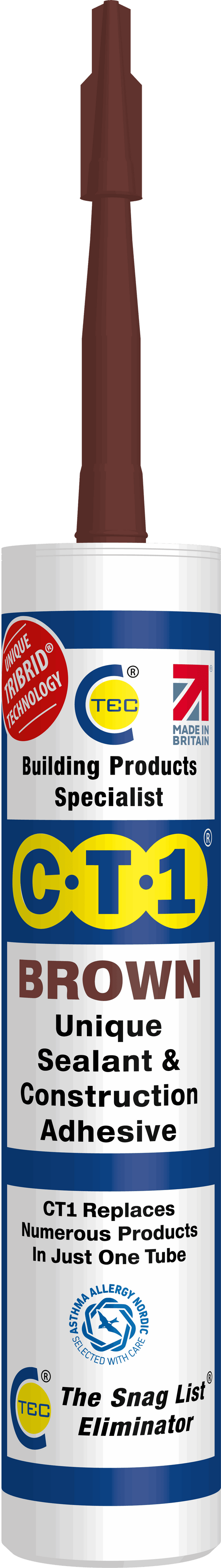 C-TEC CT1 Constuction Sealant Adhesive 290ml - Brown Henshaws Roofing & Building