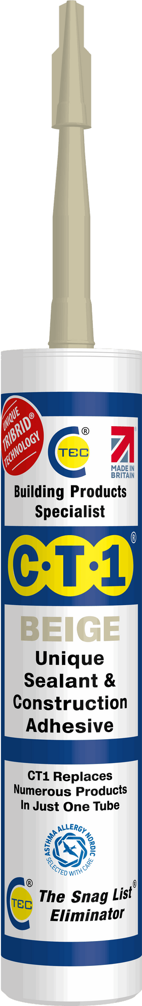 C-TEC CT1 Constuction Sealant Adhesive 290ml - Beige Henshaws Roofing & Building