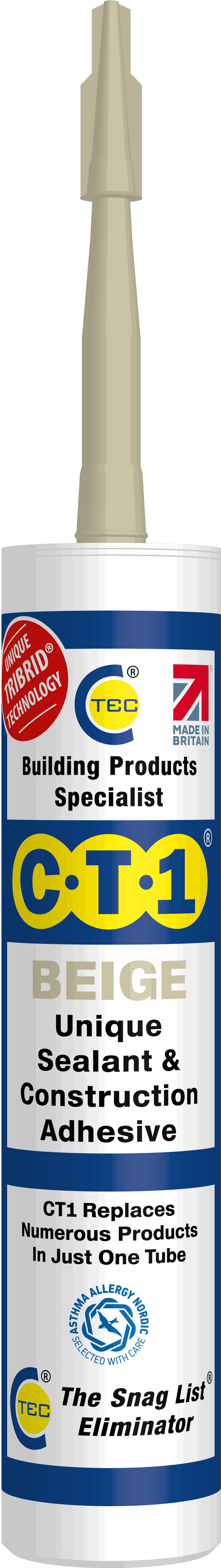 C-TEC CT1 Constuction Sealant Adhesive 290ml - Beige Henshaws Roofing & Building
