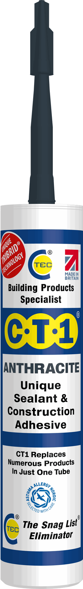 C-TEC CT1 Constuction Sealant Adhesive 290ml - Anhtracite Henshaws Roofing & Building