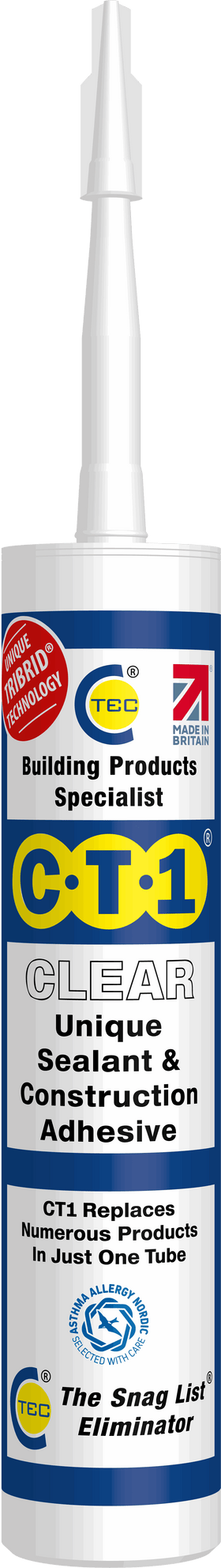 C-TEC CT1 Constuction Sealant Adhesive 290ml - Clear Henshaws Roofing & Building
