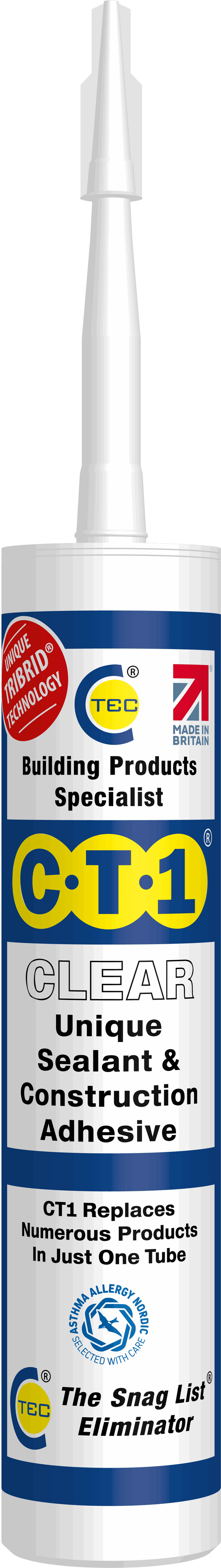 C-TEC CT1 Constuction Sealant Adhesive 290ml - Clear Henshaws Roofing & Building