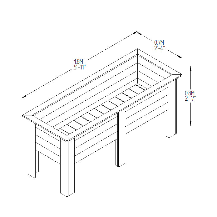 Deep Root Planter - 1.8m (Delivery Only)