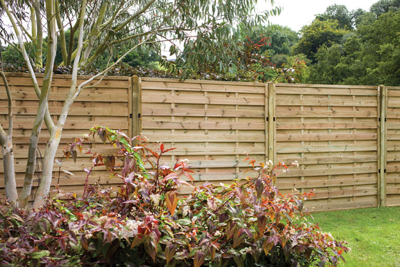 Pressure Treated Decorative Europa Plain Fence Panel 1.8m x 1.5m - Pack of 3 (Delivery Only)