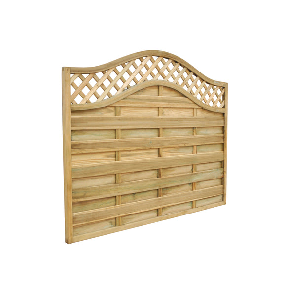 Pressure Treated Decorative Europa Prague Fence Panel 1.8m x 1.5m - Pack of 3 (Delivery Only)