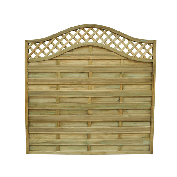 Pressure Treated Decorative Europa Prague Fence Panel 1.8m x 1.8m - Pack of 3 (Delivery Only)